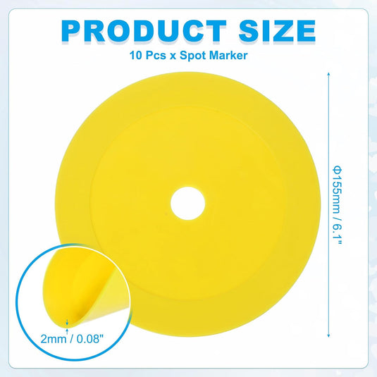 Vloermarkers 10 stuks 15,5 cm antislip wit – platte trainingskegels – voetbal basketbal accessoires