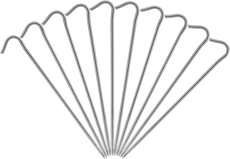 Charger l’image dans la visionneuse de galerie, Piquets de tente, 6 pièces en titane de 169 mm avec tête en forme de crochet – ancrage de tente – équipement de camping
