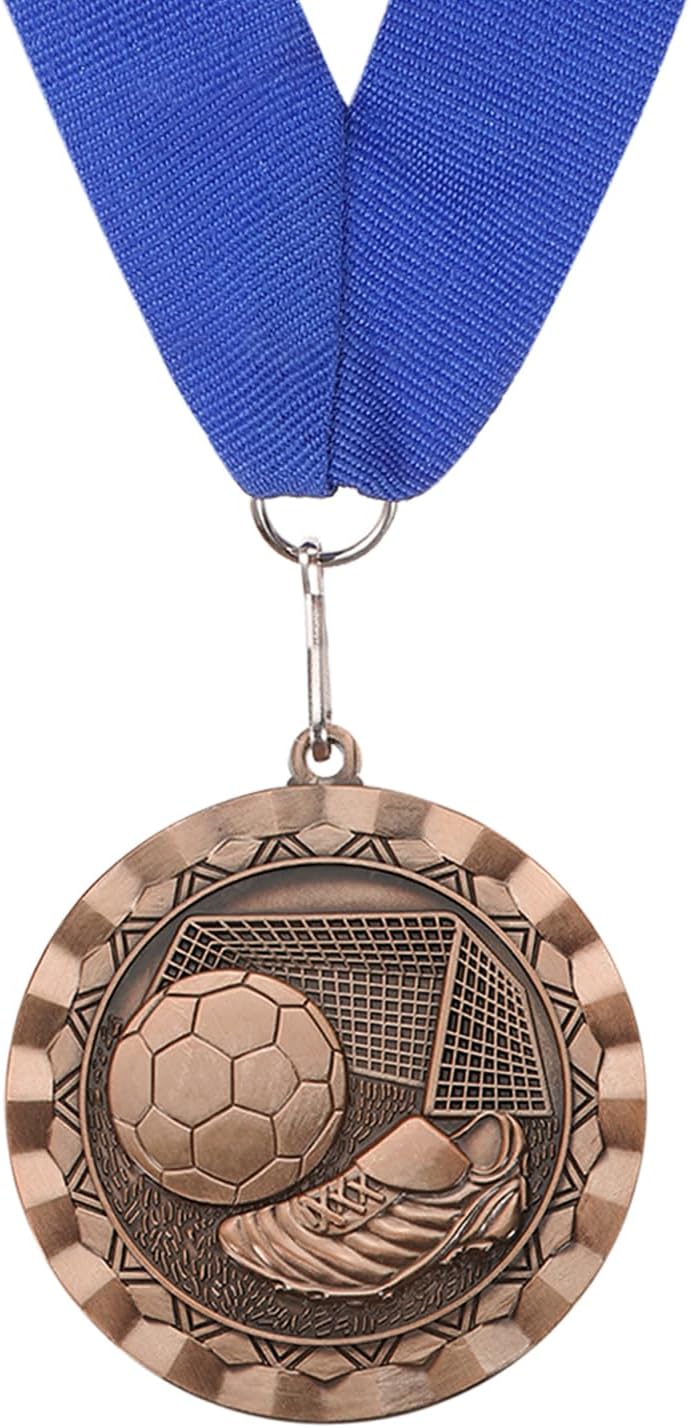 Laden Sie das Bild in Galerie -Viewer, Voetbal medaille met neklint van zinklegering – sportmedaille – prijs en trofee
