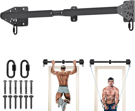 Optrekstang wandmontage 81 cm met gevoerde handgrepen tot 200 kg – pull-up bar – fitness stang