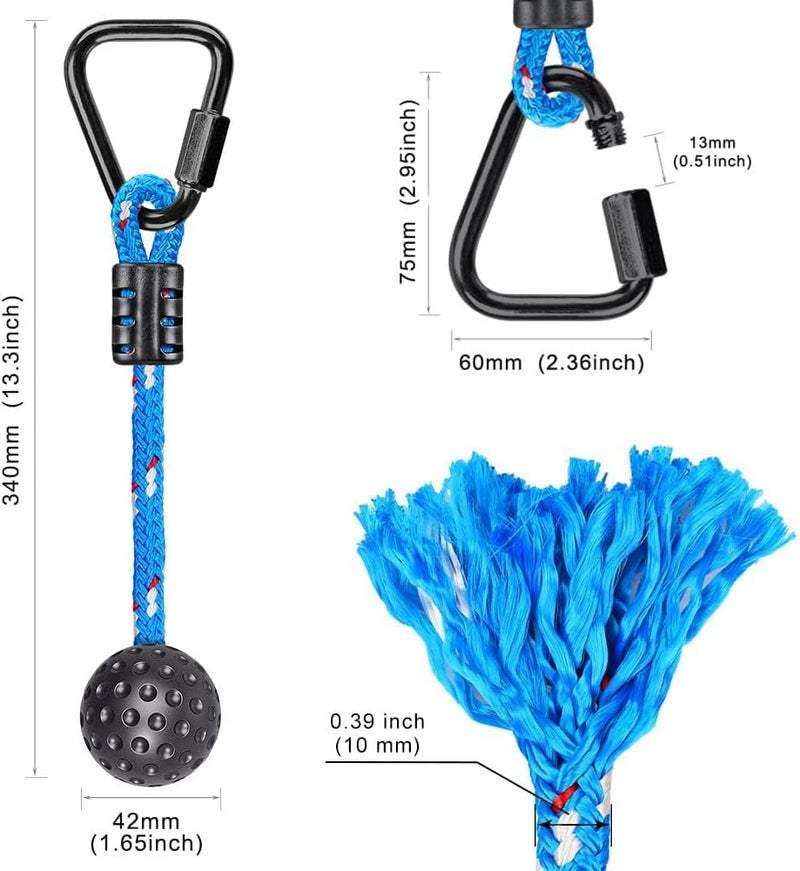 Carica l’immagine nel visualizzatore della galleria, Aste sospese in legno, 2 pezzi da 35 cm, con corde di sospensione e moschettoni – percorso ninja – accessori per arrampicata
