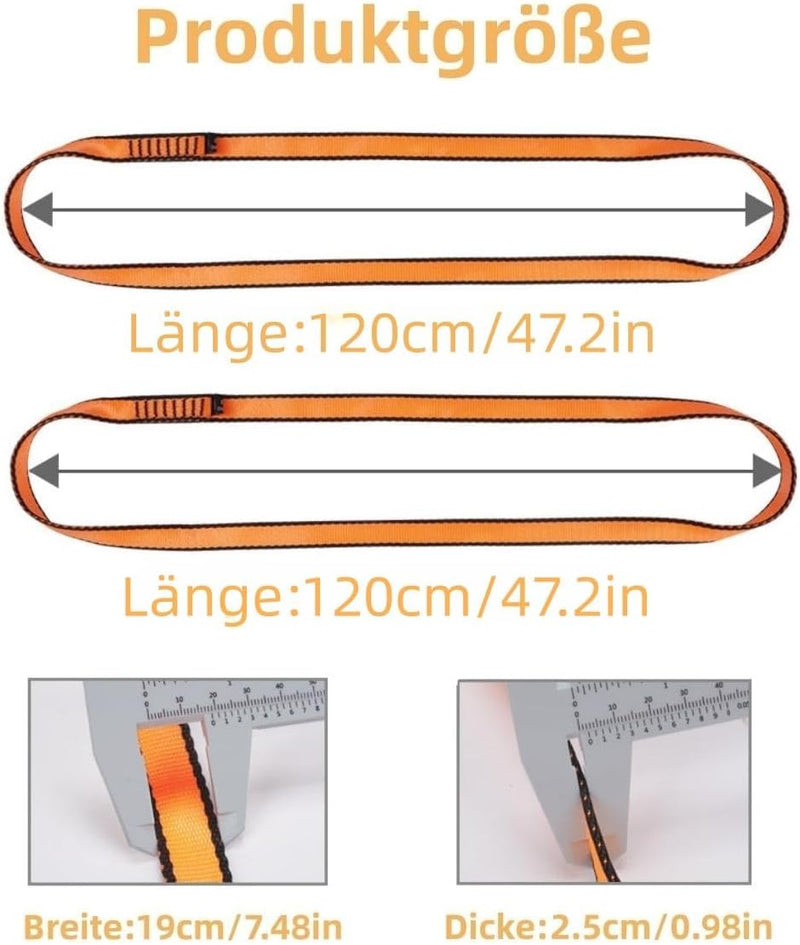 Load image into Gallery viewer, 2x klimlus 22 kN – CE-gecertificeerde nylon bandsling 19 mm voor klimmen en redding
