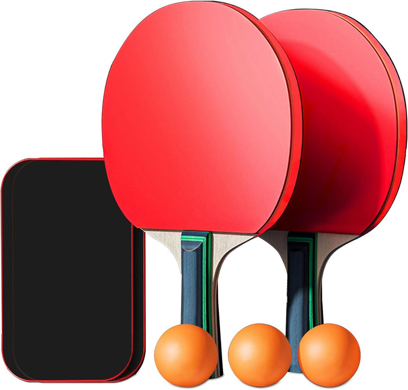 Charger l’image dans la visionneuse de galerie, Ensemble de tennis de table avec 2 raquettes en bois et 3 balles de 40 mm, avec étui de protection inclus – raquettes de ping-pong – matériel de tennis de table
