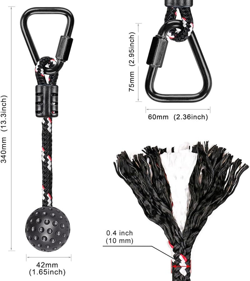 Carica l’immagine nel visualizzatore della galleria, Aste sospese in legno, 2 pezzi da 35 cm, con corde di sospensione e moschettoni – percorso ninja – accessori per arrampicata
