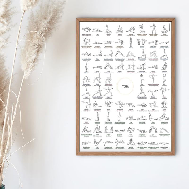 Laad afbeelding in Galerijviewer, FIT BALANCED Yoga poster A2, met 76 yoga-oefeningen, asana's
