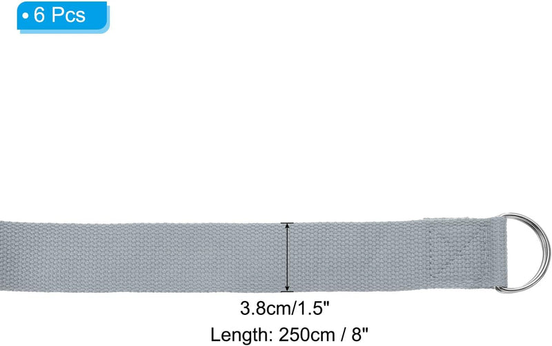 Załaduj obraz do przeglądarki galerii, Yogariemen 6 stuks 180 x 3,8 cm van katoen met D-ring bruin – stretchbanden – yoga pilates accessoires
