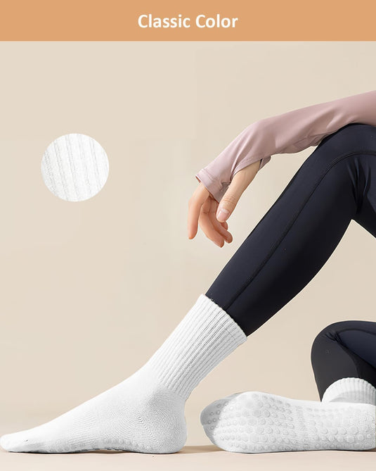 Pilates antislip sokken dames 4 paar met siliconen grip – yoga sokken – fitness sokken