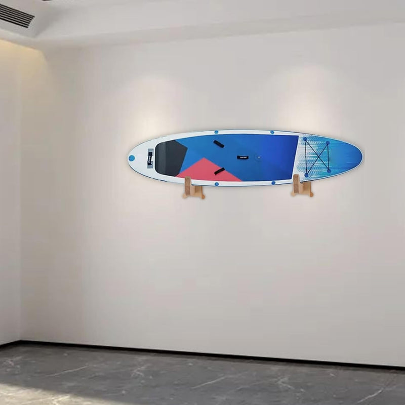 Laad afbeelding in Galerijviewer, Surfboard wandhouder van beukenhout met 17,8 cm steunarmen – verticale boardhouder – surf accessoires
