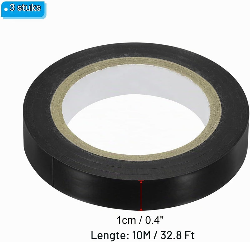 Laden Sie das Bild in Galerie -Viewer, Racket afwerktape 10 meter 3 rollen zwart – PVC grip tape – tennis badminton accessoires
