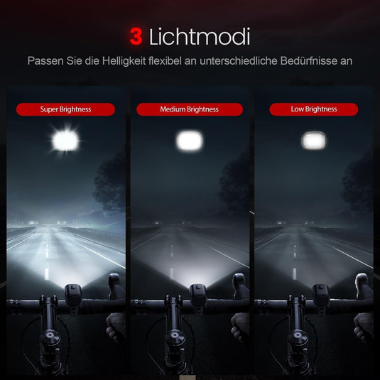 Oplaadbare fietsverlichting set met voorlicht en achterlicht met remsensor – fietslamp – LED fietslicht