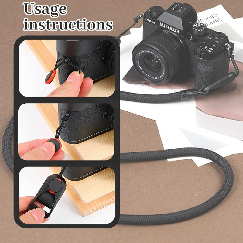 Laden Sie das Bild in Galerie -Viewer, Verstelbare camerariem 95 cm – schouder- en polsband met snelsluiting voor DSLR en systeemcamera

