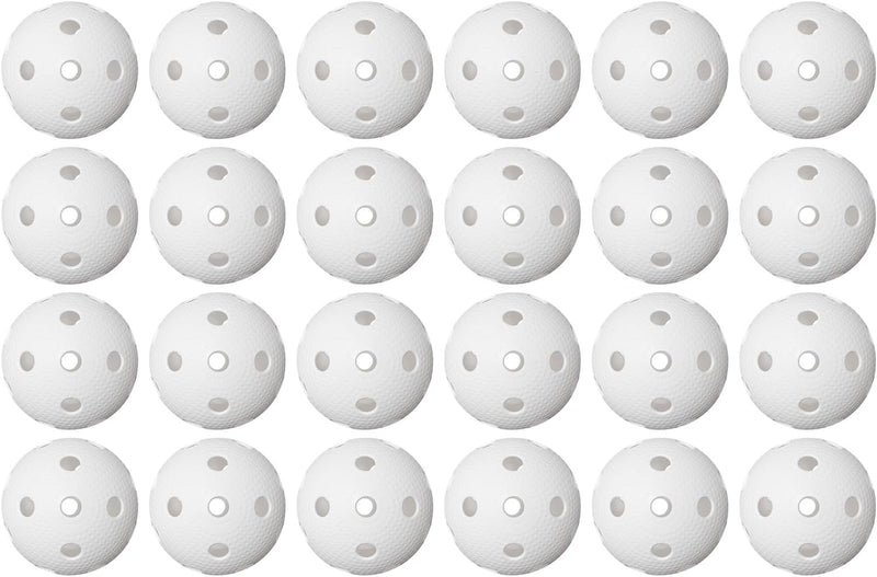 Charger l’image dans la visionneuse de galerie, Balles de floorball, lot de 24, 72 mm, en plastique avec 26 trous et homologuées par l’IFF – balles d’unihockey – hockey en salle
