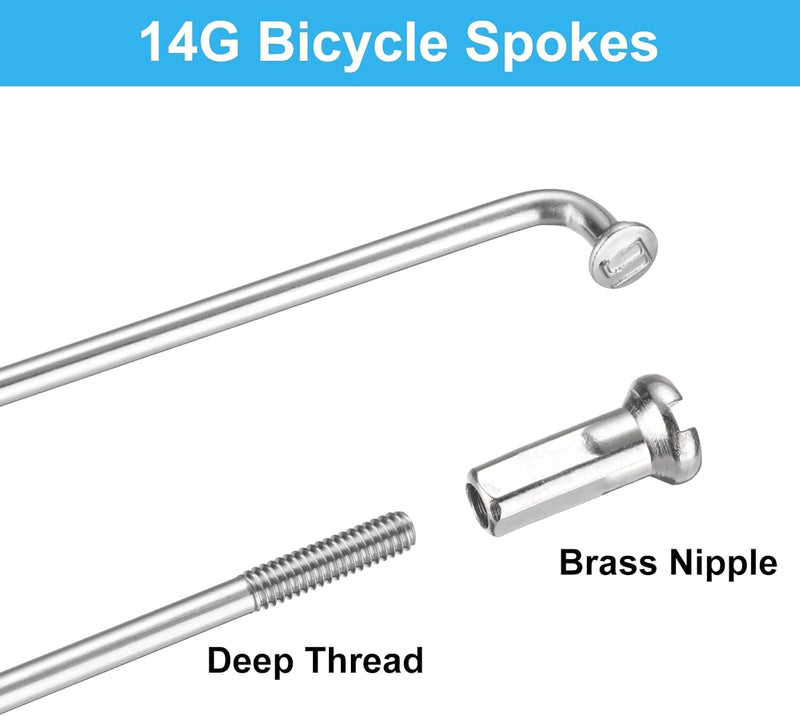 Chargez l'image dans la visionneuse de la galerie, Fietsspaken 36 stuks 14G 170 x 2 mm van roestvrij staal met messing nippels – J-bend spaken – fietsonderdelen
