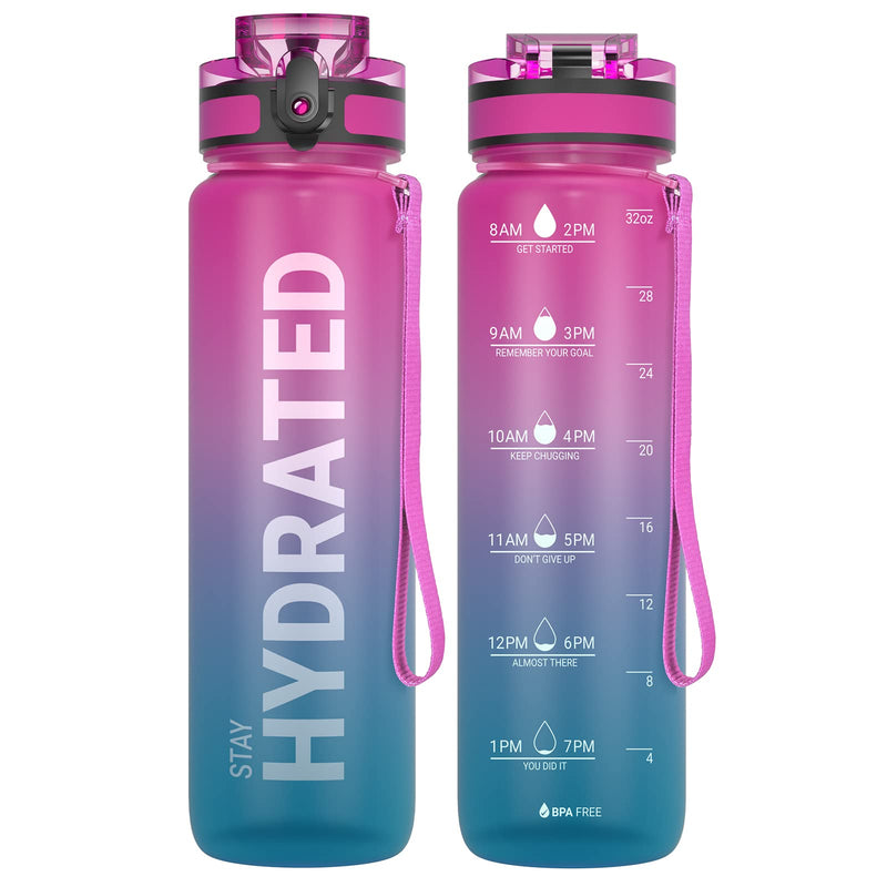 Laden Sie das Bild in Galerie -Viewer, Drinkfles 750 ml BPA-vrij met tijdmarkeringen en lekvrije dop – waterfles – sportfles
