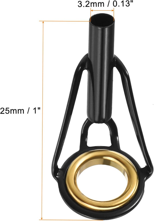 Hengel topogen 3 stuks 1 mm van roestvrij staal zwart-goud – hengeltop reparatieset – visaccessoires