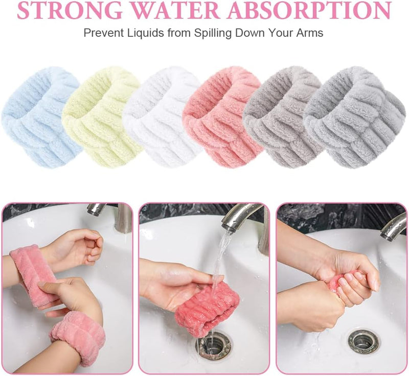 Laad afbeelding in Galerijviewer, AOOWU Polsband, Elastische Microvezel, Gezichtswas, Cosmetica, Haarband, Spa-armbanden voor Absorberende Zweetband voor Vrouwen en Meisjes, Make-up, Pols, Gezichtsverzorging
