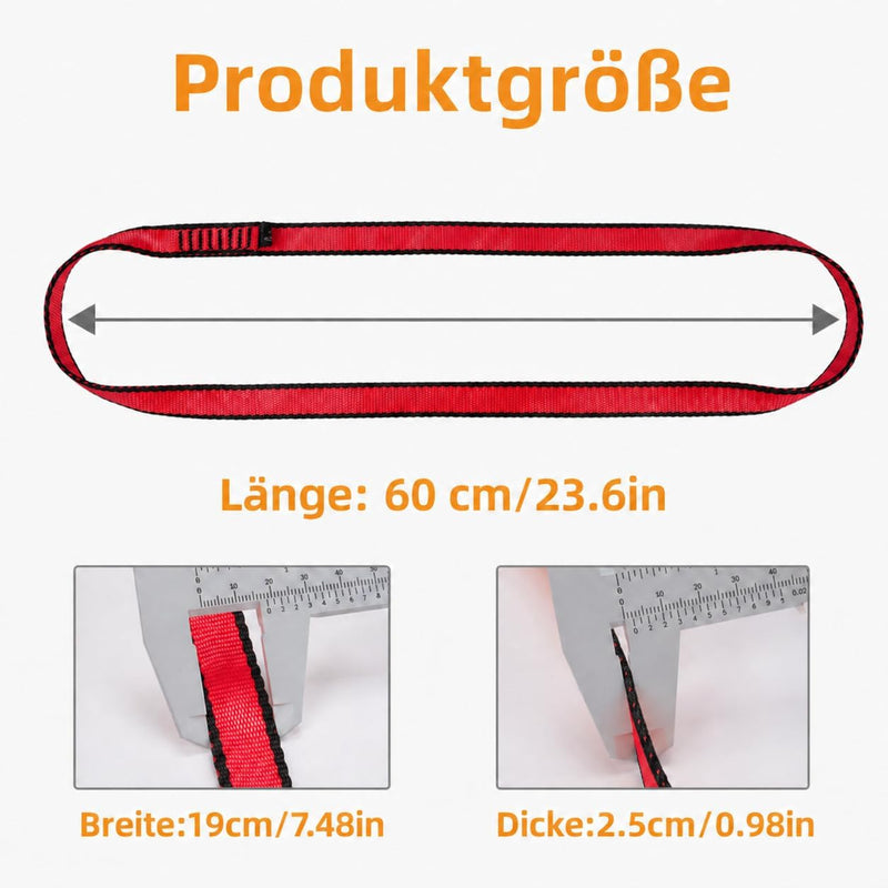 Laden Sie das Bild in Galerie -Viewer, Klimlus 23 kN 60 cm – CE-gecertificeerde nylon bandsling 19 mm voor klimmen en redding
