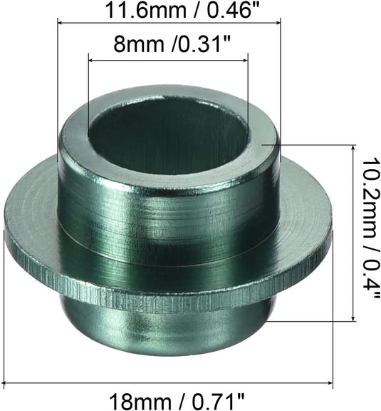 Inline skate lager spacers 8 stuks 8 mm van aluminium groen – afstandhouders – skate accessoires
