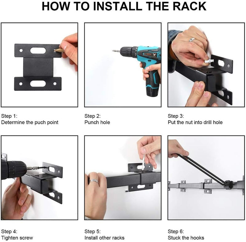 Load image into Gallery viewer, ANTOPY Ski Storage Rack for Garage Ski Storage Wall Mount Metal Ski Rack Holder Wall, Holds Up to 10 Pairs of Skis 200lbs for Garage Home Storage Organizer System Snowboard Hanger Tool Storage Racks
