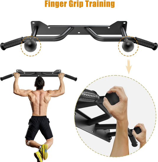 Wandgemonteerde optrekstang met meerdere gripposities tot 272 kg – pull-up bar – krachttraining