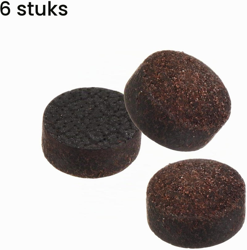 Load image into Gallery viewer, Biljart keu tips 6 stuks 11 mm van rundleer bruin – vervangende pomeransen – biljart accessoires
