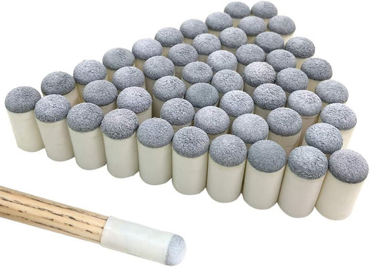 YuCool Slip On Pool Cue Tips, 50 Pieces 13 mm Billiard Pool Cue Tips Slip-on Cue Tips Replacements,Cue Tips for Pool Stick