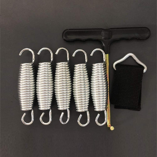Trampolineveren 5 stuks 100 mm met veertrekker en driehoeksgesp – vervangingsveren – trampoline accessoires