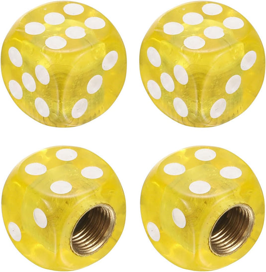Ventieldoppen 4 stuks dobbelsteen design 14 x 14 mm blauw – kunststof bandendoppen – fiets auto accessoires