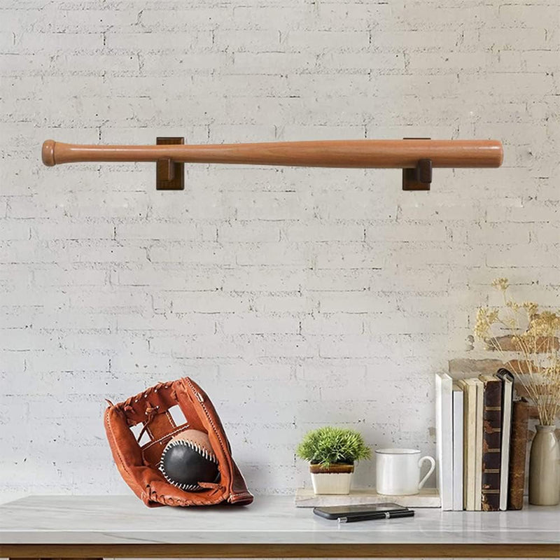 Load image into Gallery viewer, Baseballknuppel muurbevestiging, 2 stuks softbalknuppel muurbevestiging, honkbalknuppel horizontale rekbeugel met vilten voering muurbevestiging voor honkbal, softbal, hockeystick vitrine
