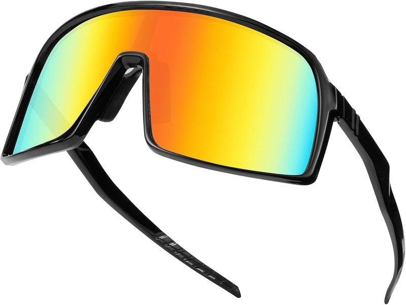 Laad afbeelding in Galerijviewer, Gepolariseerde fietsbril voor heren met UV400 bescherming en antislip neuspads – sportzonnebril – wielerbril
