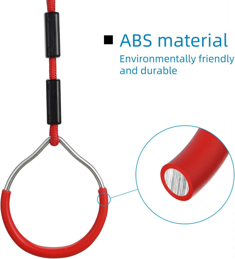 Chargez l'image dans la visionneuse de la galerie, Klimringen voor kinderen 4 stuks met ophanghaken tot 120 kg – gymnastiekringen – ninja parcours accessoires
