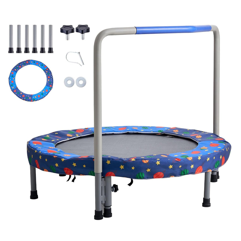 Chargez l'image dans la visionneuse de la galerie, Kindertrampoline 91 cm opvouwbaar met handgreep en antislip poten – mini trampoline – indoor trampoline
