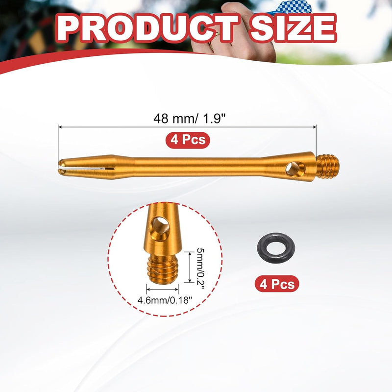 Laden Sie das Bild in Galerie -Viewer, Dartschachten 4 stuks 45 mm van aluminium geel met 2BA schroefdraad – dart shafts – dart accessoires

