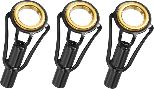 Hengel topogen 3 stuks 1 mm van roestvrij staal zwart-goud – hengeltop reparatieset – visaccessoires