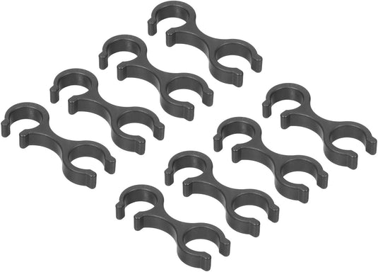 Wandelstok clips 8 stuks voor 16-16,5 mm stokken zwart – trekkingstok houders – wandel accessoires