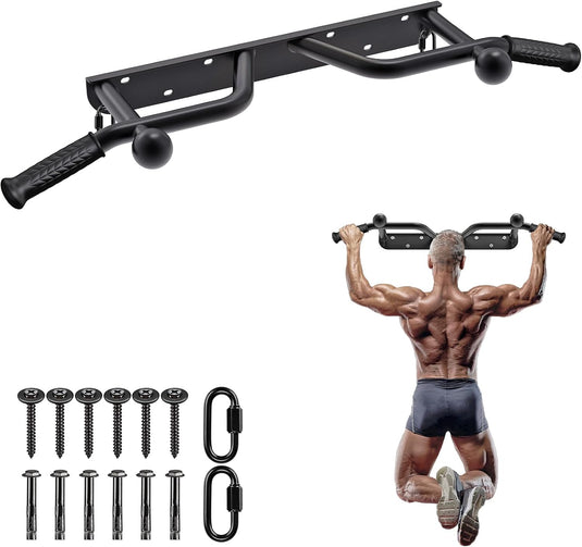 Wandgemonteerde optrekstang met 5 gripposities en gripballen tot 227 kg – pull-up bar – krachttraining