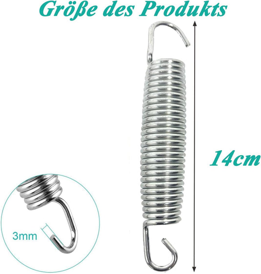 Trampolineveren 15 stuks 140 mm met dubbele haken – vervangingsveren – trampoline accessoires