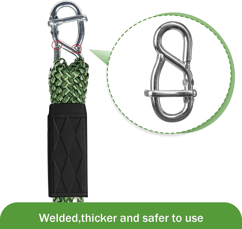Laad afbeelding in Galerijviewer, Schommelbevestiging Set 2 Stuks – Verstelbaar Nylon Schommeltouw 101 cm met Karabijnhaken – Tot 363 kg – Binnen &amp; Buiten
