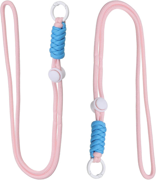 Paracord lanyards 2 stuks met sleutelring en clip – gevlochten sleutelkoord – outdoor accessoires