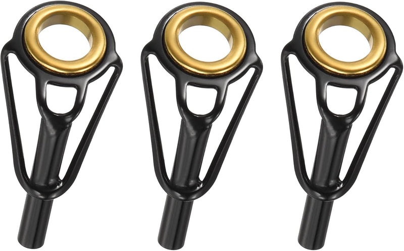Load image into Gallery viewer, Hengel topogen 3 stuks 1 mm van roestvrij staal zwart-goud – hengeltop reparatieset – visaccessoires

