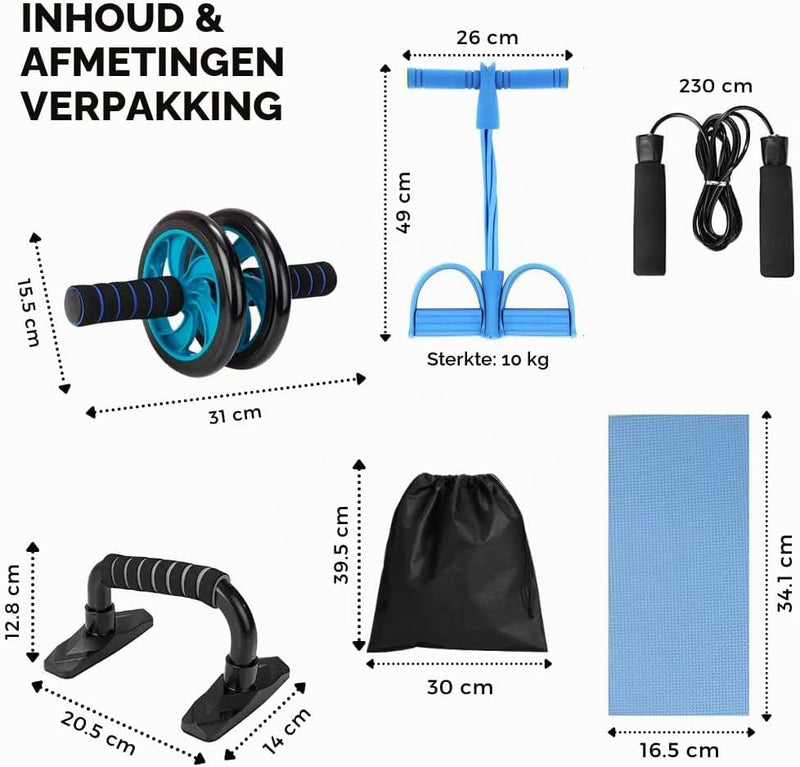 Laad afbeelding in Galerijviewer, Ab roller met automatische rebound elleboogsteun en telefoonhouder – buikspiertrainer – ab wheel

