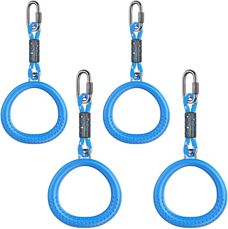 Load image into Gallery viewer, Trapeze ringen 2 stuks met karabijnhaken voor klimrek en schommel – monkey bars – speeltoestel accessoires
