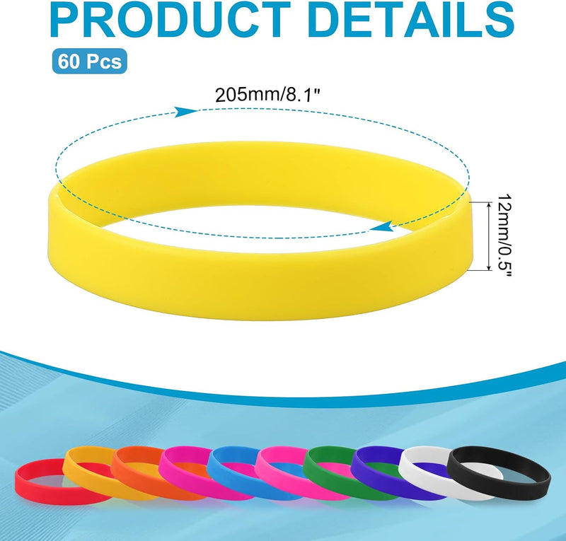 Chargez l'image dans la visionneuse de la galerie, Siliconen sport polsbandjes 205x12 mm (60 stuks) - Elastische rubberen armbanden - Event &amp; sportpolsbandjes
