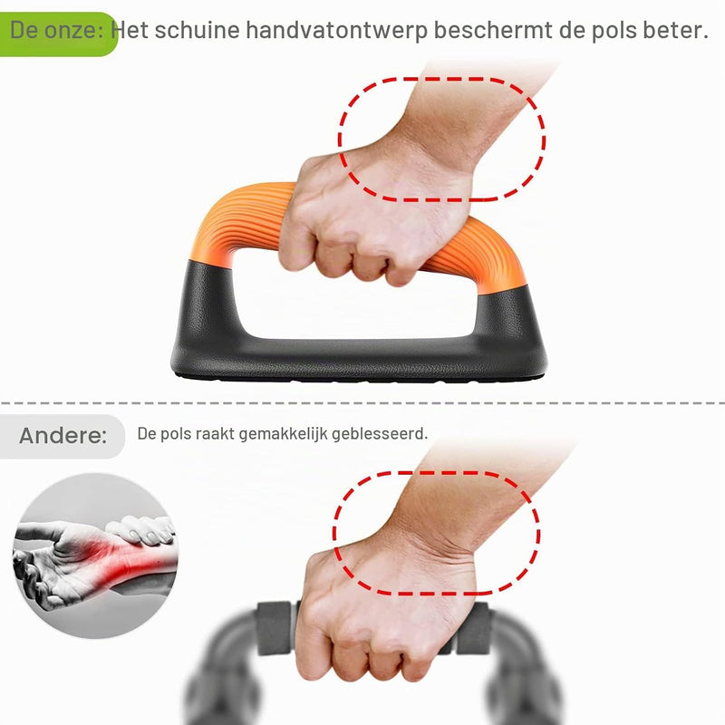 Laad afbeelding in Galerijviewer, Push-up bars met ergonomische handgrepen en antislip basis – opdruksteunen – krachttraining
