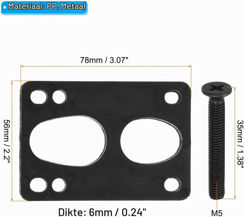 Load image into Gallery viewer, Skateboard riser pads 6 mm 2 stuks met 35 mm schroeven en moeren – shock pads – skate accessoires
