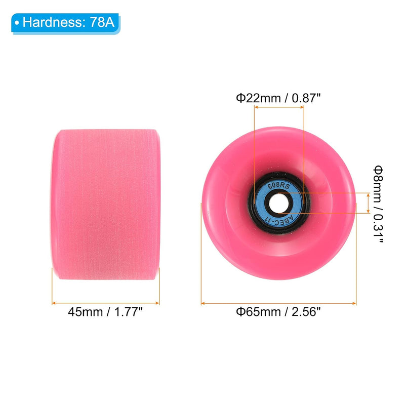 Laden Sie das Bild in Galerie -Viewer, Longboard wielen 65 x 51 mm 78A met ABEC-11 lagers 4 stuks zwart – cruiser skateboard wielen
