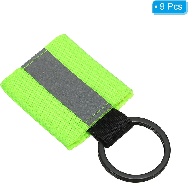 Laden Sie das Bild in Galerie -Viewer, Reflecterende sleutelhangers 9 stuks van nylon zwart – reflector hangers – fiets hardloop accessoires
