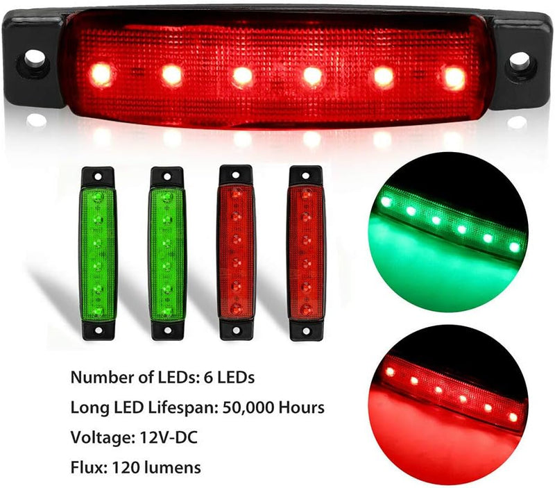 Laad afbeelding in Galerijviewer, LED Navigation Lights - Stern &amp; Bow Kayak Lights for Pontoon, Skeeter, Power Boat &amp; Skiff (Pack of 4, 12V)
