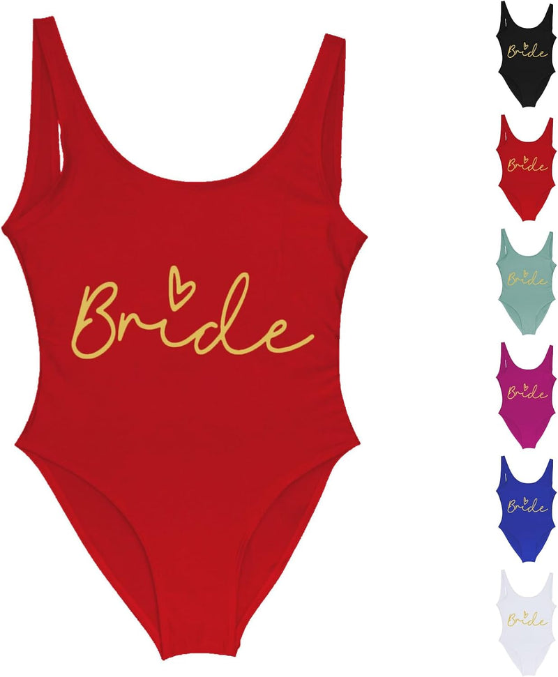 Chargez l'image dans la visionneuse de la galerie, Dames badpak Bride to Be met letterprint en lage rug – bruidsbadpak – vrijgezellenfeest
