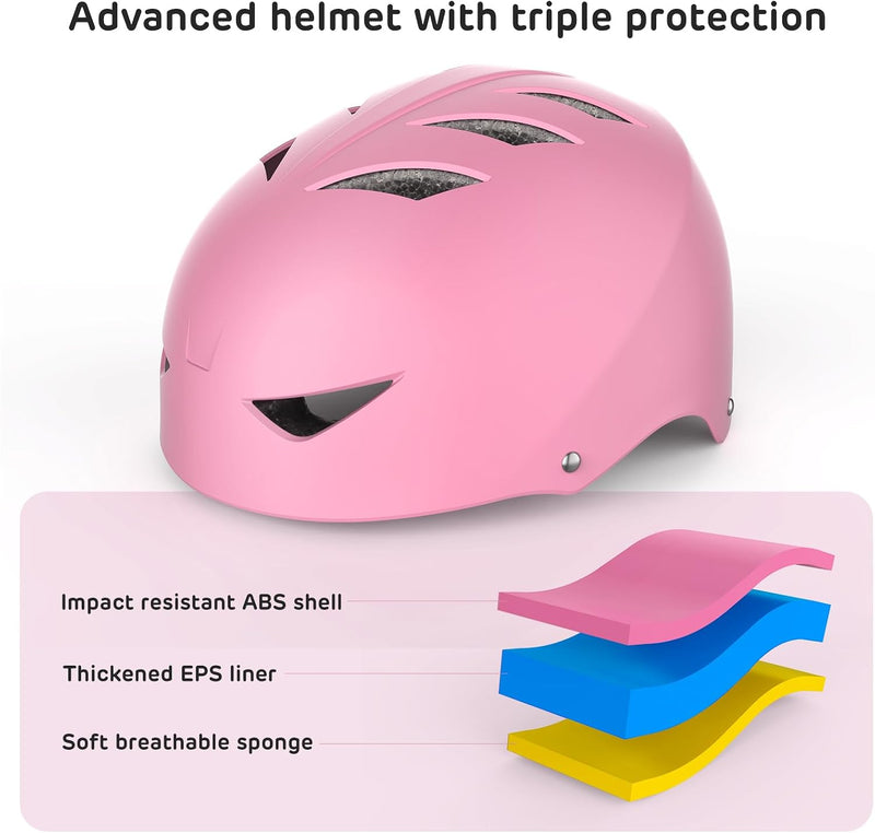 Laad afbeelding in Galerijviewer, Kids Helm en Pads Set Leeftijd 5-15 Jaar Kids Skateboard Helm Kniebeschermers Elleboog Pads Pols Pads voor Roller Scooter Fietsen Schaatsen
